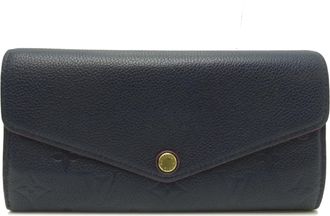Louis Vuitton Marine Rouge Navy Red Color Monogram Empreinte Long Wallet (Bi-Fold) (Pre-Owned)
