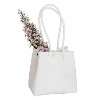 Pink Haley Darla Recycled Plastic Woven Tote in White at Nordstrom