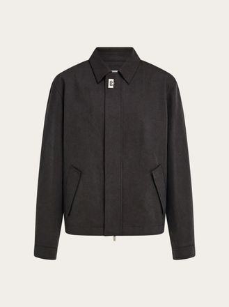 Ferragamo Men Washed canvas blouson Blue