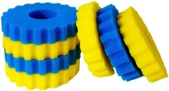 OEM Filtro Para Estanques, Espuma Para Filtro De Estanques, Apto Para Cpf/cpa15000-3 Espumas Azules + 4 Espumas Amarillas, 25,5 X 25,5 X 5 Cm