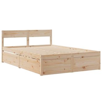 Berkfield Home Modern Bed Frame without Mattress 120x190 cm Small Double Solid W in Light Brown