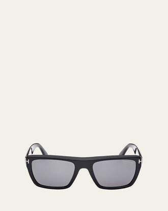 Tom Ford Mens Alberto Polarized Square Sunglasses