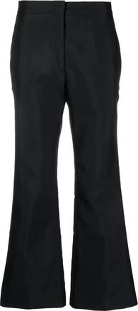 Jil Sander Elegante Blauwe Broek - Dames - Wijde Broeken - Blauw - S - Nylon - Broeken