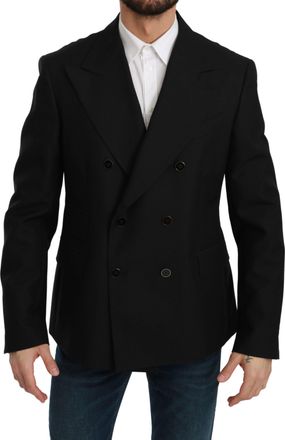 Dolce & Gabbana Black Slim Fit Jacket Coat Wool Mens Blazer