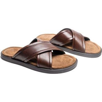Tailorbyrd Eastport Slide Sandal in Dark Brown at Nordstrom Rack, Size 10