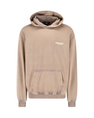 Represent Relaxed Fit Cotton Hoodie With Contrast Stitching