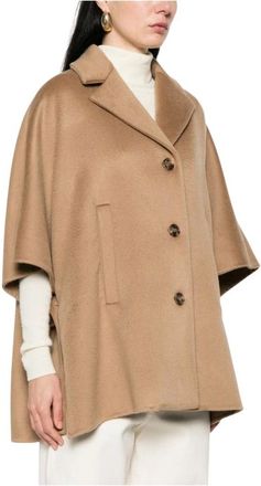Max Mara Single-Breasted Coats, female, Brown, Size: M Single-Breasted Coat