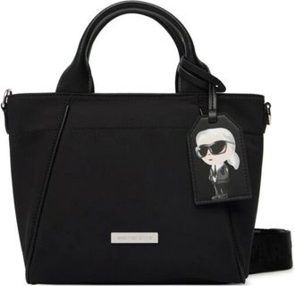 Karl Lagerfeld Tassen, Dames, Zwart, ONE Size, Ikon Canvas Tote