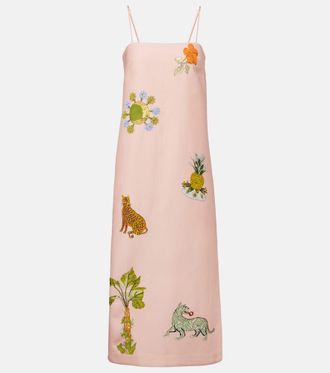 Alemais Hazel printed linen-blend maxi dress