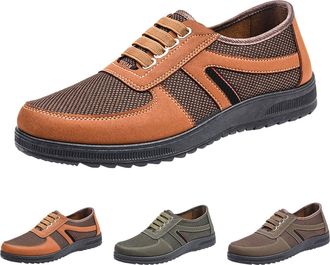 Generic Mens Trainers Spring and Autumn Sports Shoes Breathable Trainers Running Shoes with Lacing Flat Comfortable Casual Shoes Lightweight Non-Slip Slip-On 