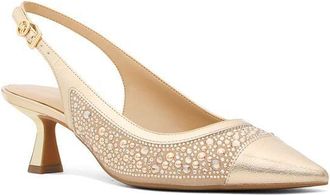 Michael Kors Womens Slingback Pumps Pale Gold Footwear - High-Heels
