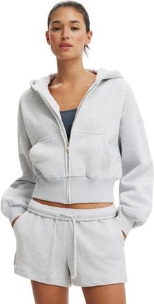 Cotton On Womens Oversized Zip Through Hoodie in Soft Grey Marle at Nordstrom, Size Xx-Small