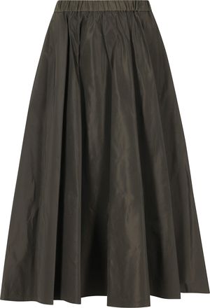 Aspesi Military Mia Gathered Elastic Waistband Flared Midi Skirt