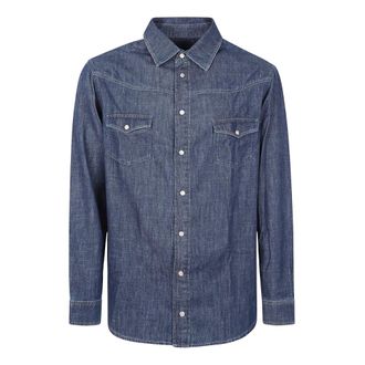 Emporio Armani Camicia in Denim - - Shirts - Uomo - Blu - XL