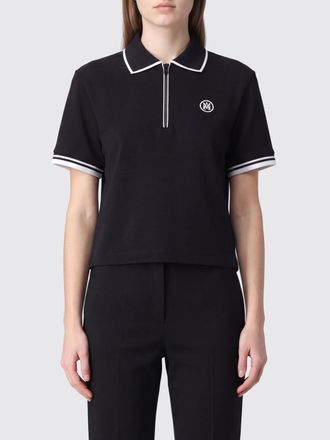 Amiri Polo cropped in misto cotone con zip e profili a contrasto