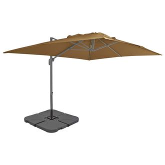 vidaXL Sombrilla De Jard&iacute;n Con Base Port&aacute;til Gris Taupe Vidaxl