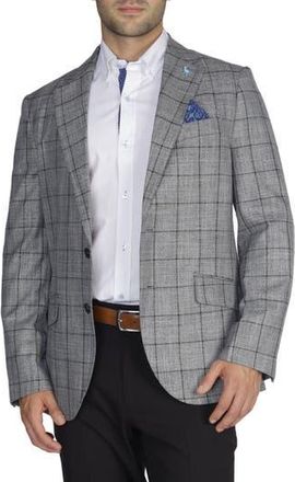 Tailorbyrd Signature Grey Melange Windowpane Sportcoat at Nordstrom Rack, Size 40 Long