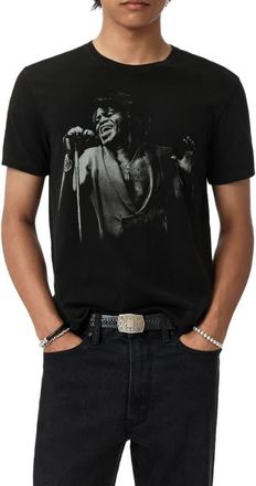 John Varvatos James Brown Organic Cotton Graphic T-Shirt in Black at Nordstrom, Size Small