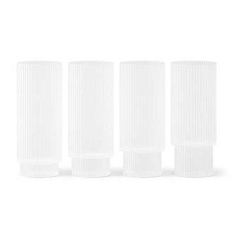 Ferm Living Ripple Longdrink-Gl&auml;ser, frosted (4er-Set)
