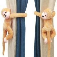 OEM Juego De 2 Adorables Alzapa&ntilde;os Para Cortinas De Habitaci&oacute;n Infantil, Ganchos De Cortina De Mono De Peluche, Hebilla Para Cortina, Decoraci&oacute;n De Ventan