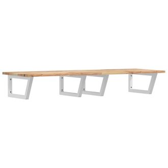 Berkfield Home Basin Shelf Wall Mounted Steel & Solid Wood Acacia in Brown