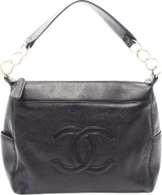 Chanel Pre-owned Coco Mark Grained Calf Handbag - Dames - Vintage Schoudertas - Zwart - ONE Size - Leer - Vintage