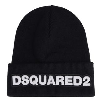 Dsquared2 Beanies, male, Black, Size: ONE SIZE Icon Knit Beanie