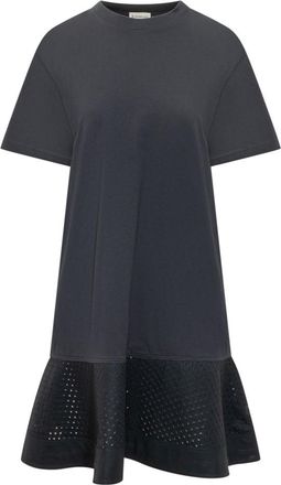 Moncler Black Round Neck Midi Dress