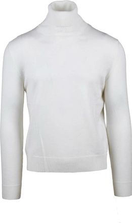 Ballantyne Refined White Wool Turtleneck Sweater