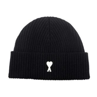 Ami Ami de Coeur Beanie - Heren - Accessoires - Zwart - Maat: ONE Size Zijde