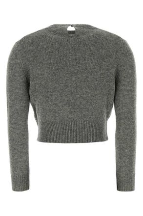 Jil Sander Womens Grey Wool Blend Sweater Shadow Exterior: Virgin Nylon Maglieria