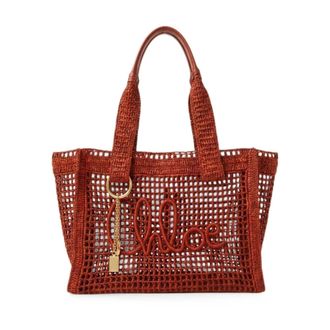 Chlo&eacute; Tassen, Dames, Rood, ONE Size, Leer, Summer Banana East-West Tote Bag
