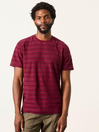 Fat Face FatFace Cherry Red Short Sleeve Textured Stripe T-Shirt