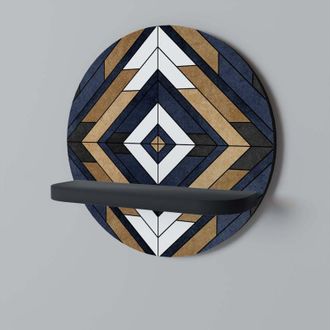 OEM Geometr&iacute;a Artificial Estante Redondo Negro