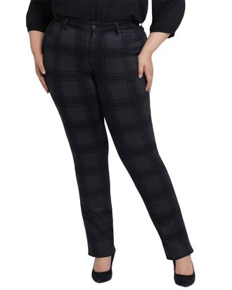 NYDJ Plus Marilyn Piedmont Plaid Straight Leg Jean