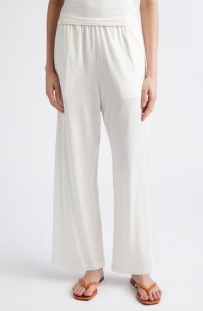 Toteme Organic Cotton & Silk Pajama Pants in Off-White at Nordstrom, Size X-Small