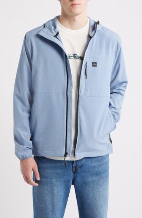 Rip Curl Elite Anti Series Water Repellent Hooded Jacket in Faded Denim at Nordstrom, Size Xx-Large