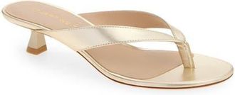 Stuart Weitzman Rio Kitten Heel Sandal in Light Gold at Nordstrom, Size 10.5