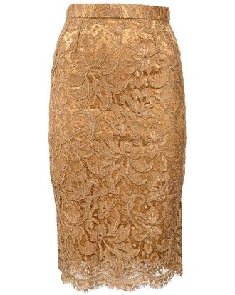 Dolce & Gabbana Lace Detail Midi Pencil Skirt (Authentic Pre-Loved)