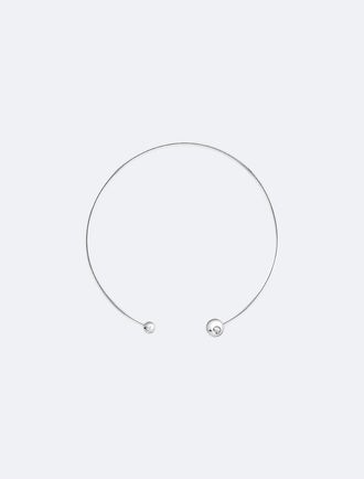 Calvin Klein Womens Contoured Bubbles Necklace - Metallic - OS