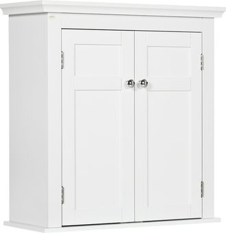 OEM Mueble De Ba&ntilde;o Colgar Con Estantes Ajustables Y Puertas Con Cierre Magn&eacute;tico Armario De Pared 58x24x60 Cm Blanco