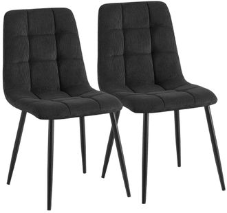 Clp Set De 2 Sillas De Comedor Antibes De Pana Negro