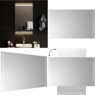 vidaXL Specchio da Bagno con Luci LED 50x80 cm - Specchio da trucco - Specchio da bagno impermeabile