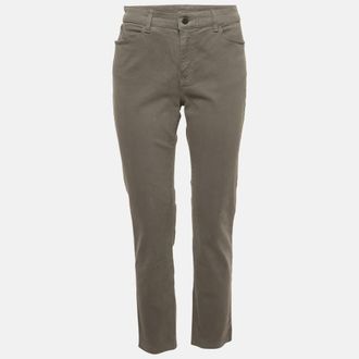 Emporio Armani Grey Cotton Drill Skinny Jeans L Waist 31