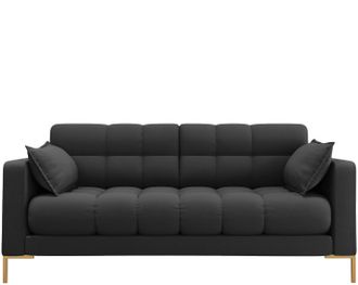 BLOOMINGLOFT 2-Sitzer Designsofa Mamaia Strukturstoff Dunkelgrau