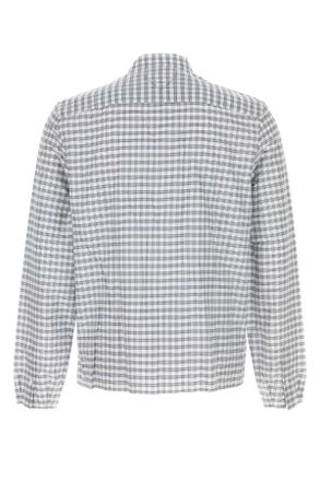 Prada Mens Embroidered Cotton Shirt Bleu Exterior: Camicie