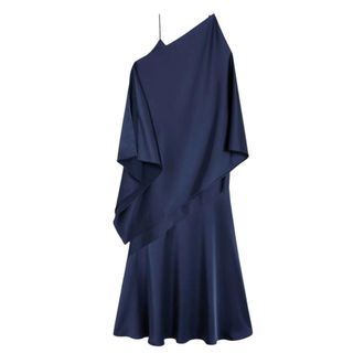Max Mara Calante Slip Dress - Dames - Avondkleed - Blauw - L - Polyester - Kleedjes