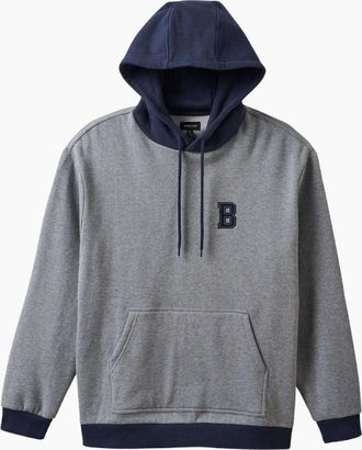 Brixton Mens Brixton Retro Heavyweight Relaxed Hoodie - Grey - Size: 38