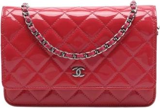 Chanel Pre-owned Wallet on Chain - Dames - Vintage Schoudertas - Rood - ONE Size - Leer - Vintage