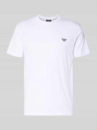 Emporio Armani T-Shirt mit Logo-Patch und Rundhalsausschnitt in Weiss, Gr&ouml;&szlig;e XXL